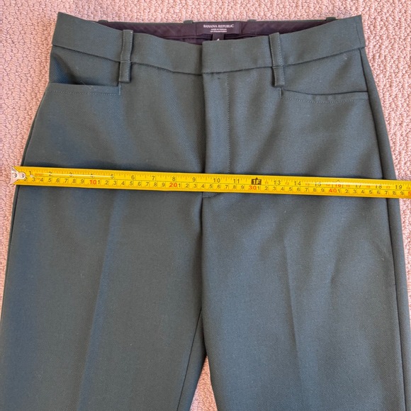 Banana Republic Lido Straight Leg Italian Wool Trouser Green Sz 4 Marzotto mill - Picture 9 of 16